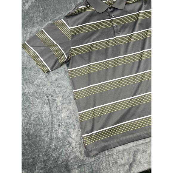Men’s Nike Golf Large Gray/Green Striped Dri-FIT Polo Shirt Excellent Condition - Picture 6 of 10